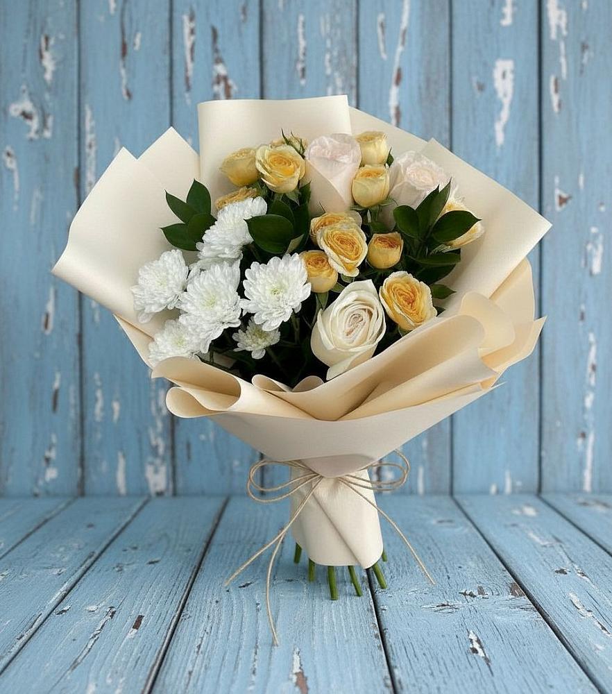 Букет цветов из: Розы и Хризантемы в Светлограде