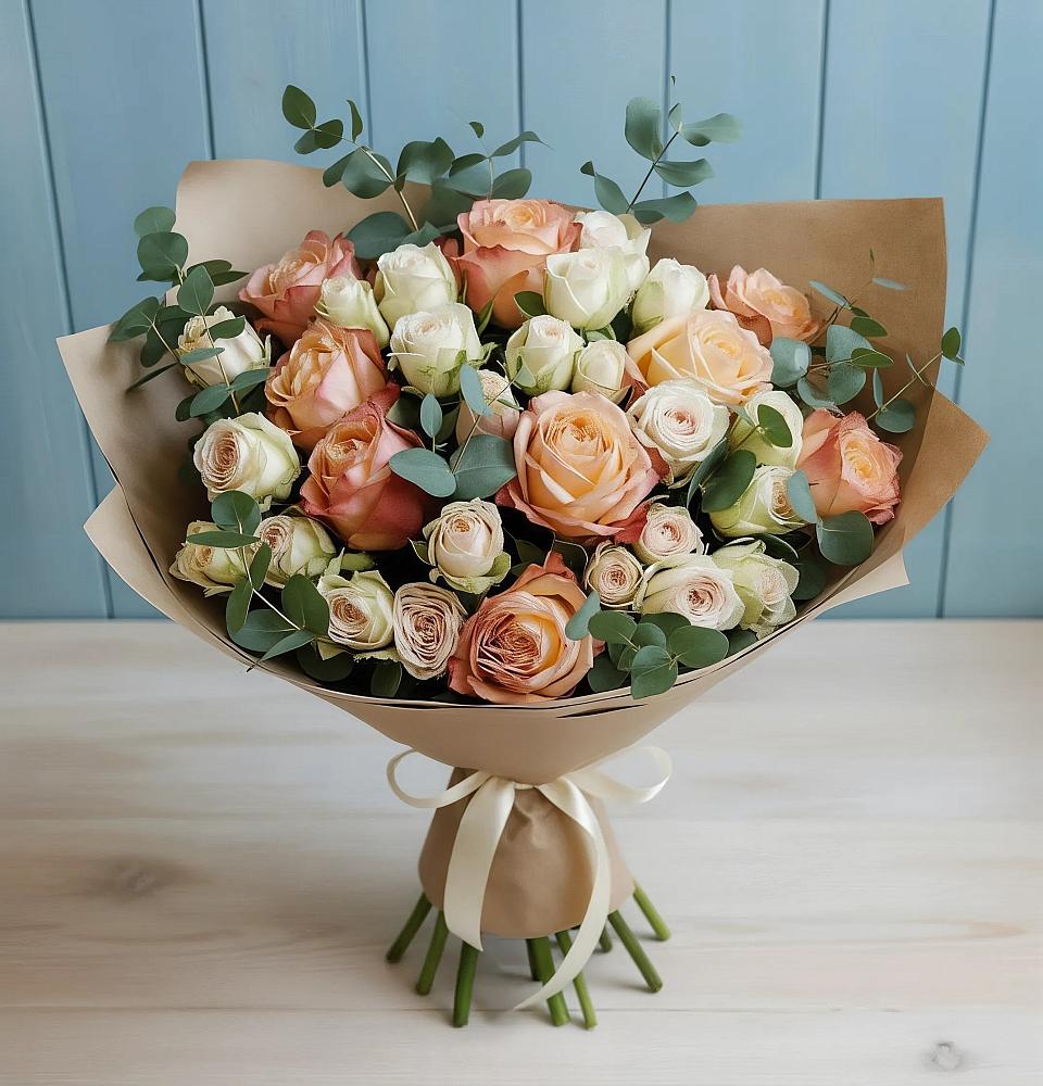 Букет цветов из: Альстромерии и Розы в Светлограде