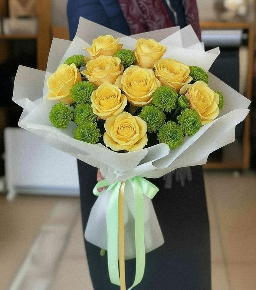 Букет цветов из: Хризантемы и Розы в Светлограде