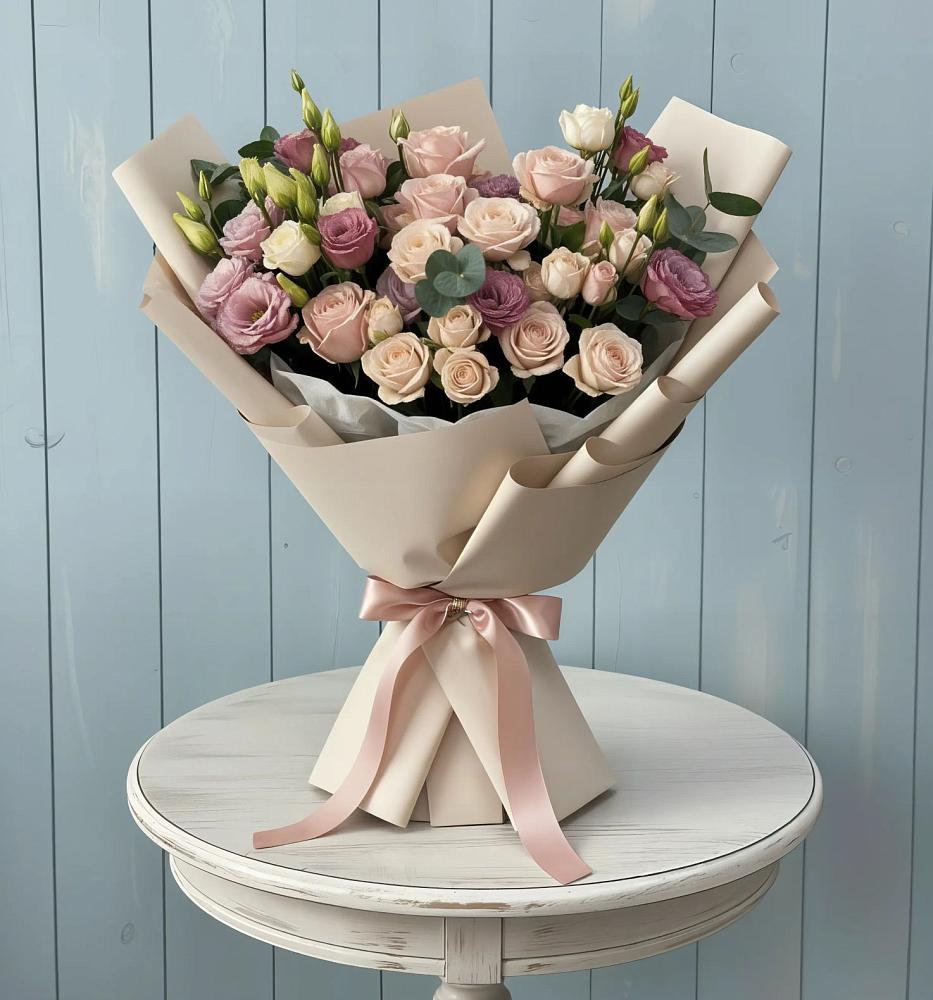 Букет цветов из: Розы и Лизиантусы в Светлограде