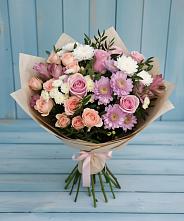 Букет цветов из:  Хризантемы, Розы и Альстромерии в Светлограде