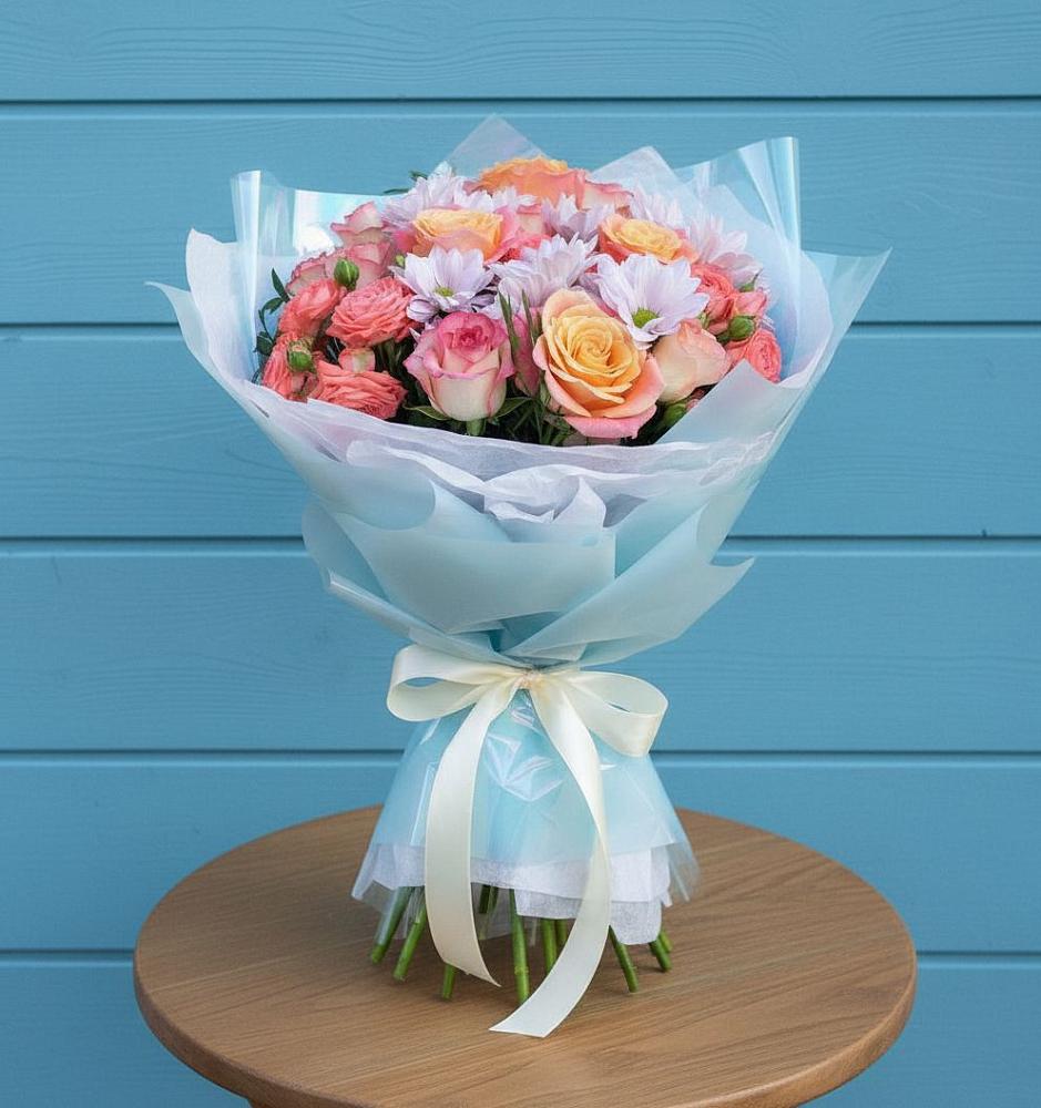 Букет цветов из: Хризантемы и Розы в Светлограде