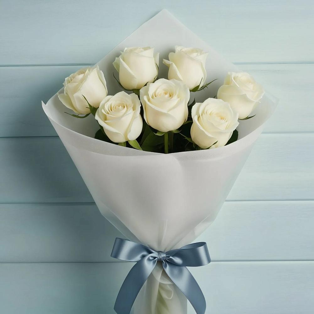 Букет 7 Белых роз Эдлесс Лав в Светлограде